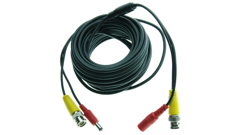 Cablu supraveghere sertizat 10m, semnal video (BNC M-M) si alimentare (DC M-T)
