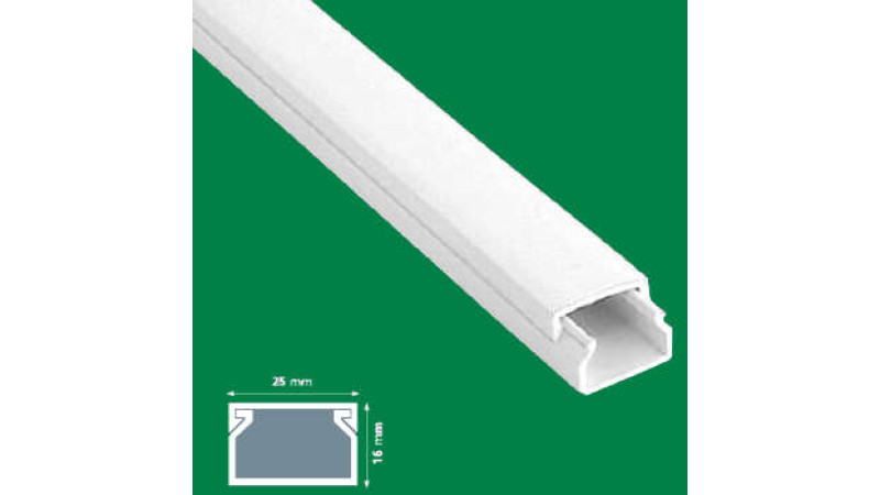 Canal cablu L=2 m, cu banda adeziva, alb