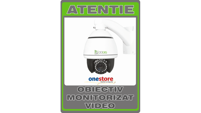 Sticker obiectiv monitorizat video  