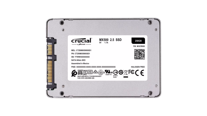 SSD 250GB, 2.5 inch, SATA III, Refurbished, compatibil instalare in DVR, Crucial MX500