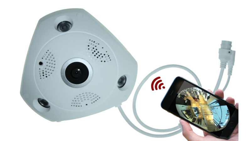 Camera de supraveghere IP Wireless HD 2304x1296P Panoramica 3MegaPixeli stocare card NEC-360W30
