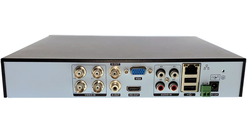Inregistrator OOGIS ESR-6504X(v2) ● H.265+/H.265/H.264 ● DVR: 4 porturi BNC 5MP/8MP-N camere AHD/TVI/CVI/CBVS cu CoaxAudio/4xAnalogic sau NVR: 4 canale 2MP camere IP/ONVIF, selectare 0-4 ● 1xSATA 3.5 ● Analiza AI