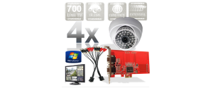 Kit PC supraveghere video 4 camere infrarosu interior Full D1 700TVL Upgrade 8