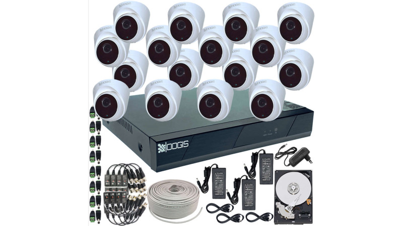 16 Camere 2MP 1080P IR 20m ARRAY kit COMPLET supraveghere Interior 1080N, acces mobil, noapte/zi (1x Inregistrator ESR-6516N; 16x Camere Interior HIP-XHD2-8; 1x HDD500GB-R Stocare si accesoriile incluse)