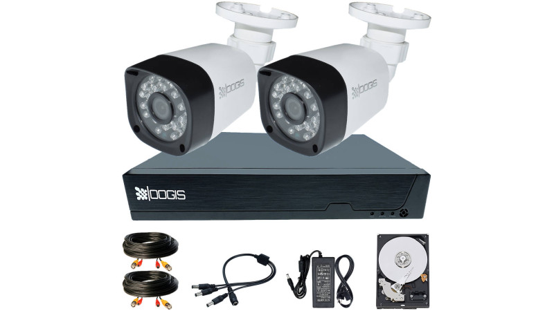 2 Camere 2MP 1080P IR 20m kit COMPLET supraveghere Exterior 1080N extensibil la 4, acces mobil, noapte/zi (1x Inregistrator ESR-6504N; 2x Camere Exterior BEN-XHD2-8; 1x HDD500GB-R Stocare si accesoriile incluse)