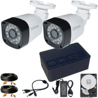 2 Camere 2MP 1080P IR 20m kit COMPLET supraveghere Exterior 1080N extensibil la 4, acces mobil, noapte/zi (1x Inregistrator ESR-6504N(MINI); 2x Camere Exterior BEN-XHD2-8; 1x HDD500GB-R Stocare si accesoriile incluse)