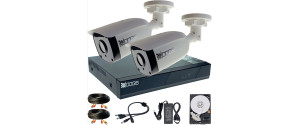 2 Camere 2MP 1080P IR 20m kit COMPLET supraveghere Exterior 1080P extensibil la 4, acces mobil, noapte/zi (1x Inregistrator ESR-6504N; 2x Camere Exterior BES-XHD2-8; 1x HDD500GB-R Stocare si accesoriile incluse)
