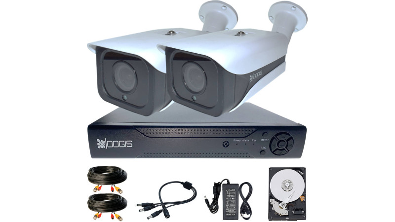 2 Camere 2MP 1080P IR 40m ARRAY kit COMPLET supraveghere Exterior 1080N extensibil la 4, acces mobil, noapte/zi (1x Inregistrator ESR-6204N; 2x Camere Exterior XES-XHD2-9; 1x HDD250GB-R Stocare CADOU si accesoriile incluse)