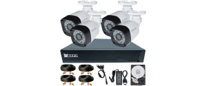 4 Camere 2MP 1080P IR 20m kit COMPLET supraveghere Exterior 1080N extensibil la 8, acces mobil, noapte/zi (1x Inregistrator ESR-6508N; 4x Camere Exterior BEN-XHD2-8; 1x HDD500GB-R Stocare si accesoriile incluse)