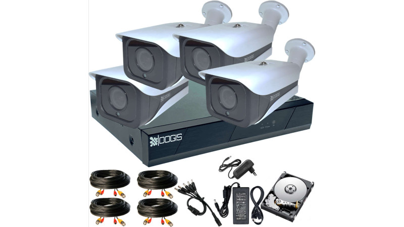 4 Camere 2MP 1080P IR 40m ARRAY kit COMPLET supraveghere Exterior 1080N extensibil la 8, acces mobil, noapte/zi (1x Inregistrator ESR-6508N; 4x Camere Exterior XES-XHD2-9; 1x HDD500GB-R Stocare si accesoriile incluse)