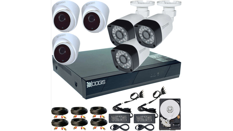 6 Camere 5MP 1920P IR 20m kit COMPLET supraveghere mixt 1920N extensibil la 8, acces mobil, noapte/zi (1x Inregistrator ESR-6508N; 3x Camere Exterior BEN-MHD8T-9; 3x Camere Interior HIP-MHD8T-9; 1x HDD500GB-R Stocare si accesoriile incluse)