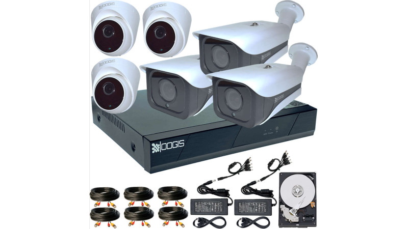 6 Camere 2MP 1080P IR 40m ARRAY kit COMPLET supraveghere mixt 1080N extensibil la 8, acces mobil, noapte/zi (1x Inregistrator ESR-6508N; 3x Camere Exterior RST-XHD2-8; 3x Camere Interior HIP-XHD2-8; 1x HDD500GB-R Stocare si accesoriile incluse)