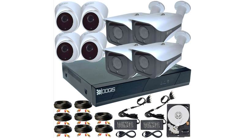 8 Camere 2MP 1080P IR 40m ARRAY kit COMPLET supraveghere mixt 1080N extensibil la 16, acces mobil, noapte/zi (1x Inregistrator ESR-6516N; 4x Camere Exterior XES-XHD2-9; 4x Camere Interior HIP-XHD2-8; 1x HDD500GB-R Stocare si accesoriile incluse)