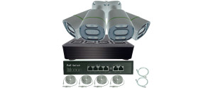 Kit Supraveghere IP PoE cu 4 Camere 4MP (2K) metalice Infrarosu si Color Noaptea 30m Microfon, exterior, inregistrare 4MP, extensibil la 16, Complet, acces mobil, noapte/zi, OOGIS™ P4MF4ECD
