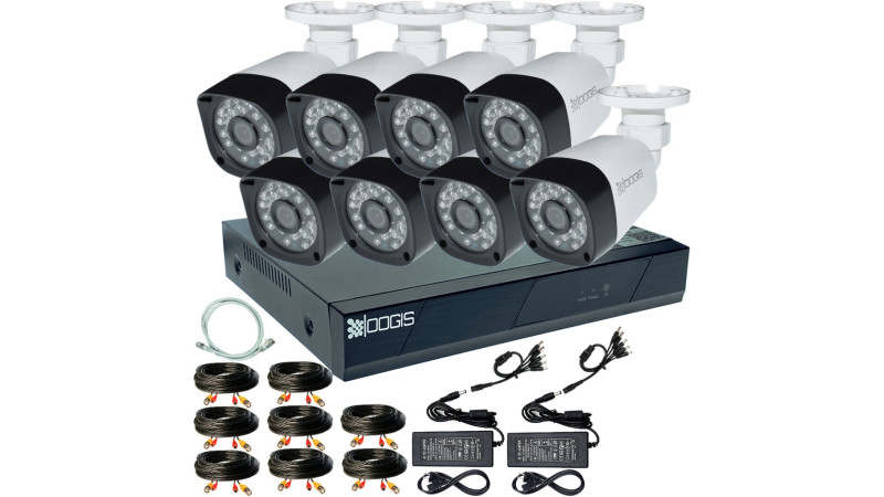 Kit Supraveghere OOGIS™ K5MN8BR cu 8 Camere 5MP (2K) IR 20m exterior, 1920N, Complet, acces mobil, noapte/zi