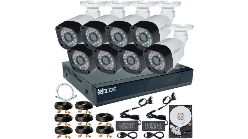 Kit Supraveghere 8 Camere 5MP (2K) IR 20m exterior, 1920N, Complet + HDD2TB-R, acces mobil, noapte/zi, OOGIS™ K5MN8BR-20