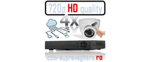 Sistem supraveghere video AHD 720P 1 megapixel cu 4 camere cu IR Antivandal