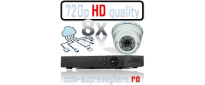 Sistem supraveghere video AHD 720P 1 megapixel cu 8 camere varifocale cu IR Antivandal
