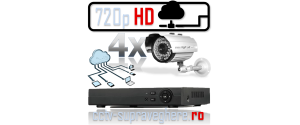 Sistem supraveghere video IP HD megapixel cu 4 camere cu IR exterior