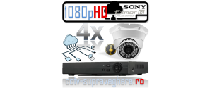 Sistem supraveghere video si audio IP HD megapixel cu 4 camere cu IR interior