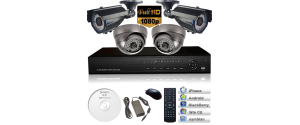 Sistem supraveghere video  Full HD  - 4 camere HD SDI cu infrarosu